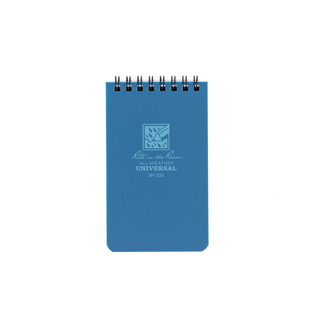 RITE IN THE RAIN | TOP SPIRAL 3 X 5 POLYDURA NOTEBOOK - UNIVERSAL - Blue - Melsetter & Co