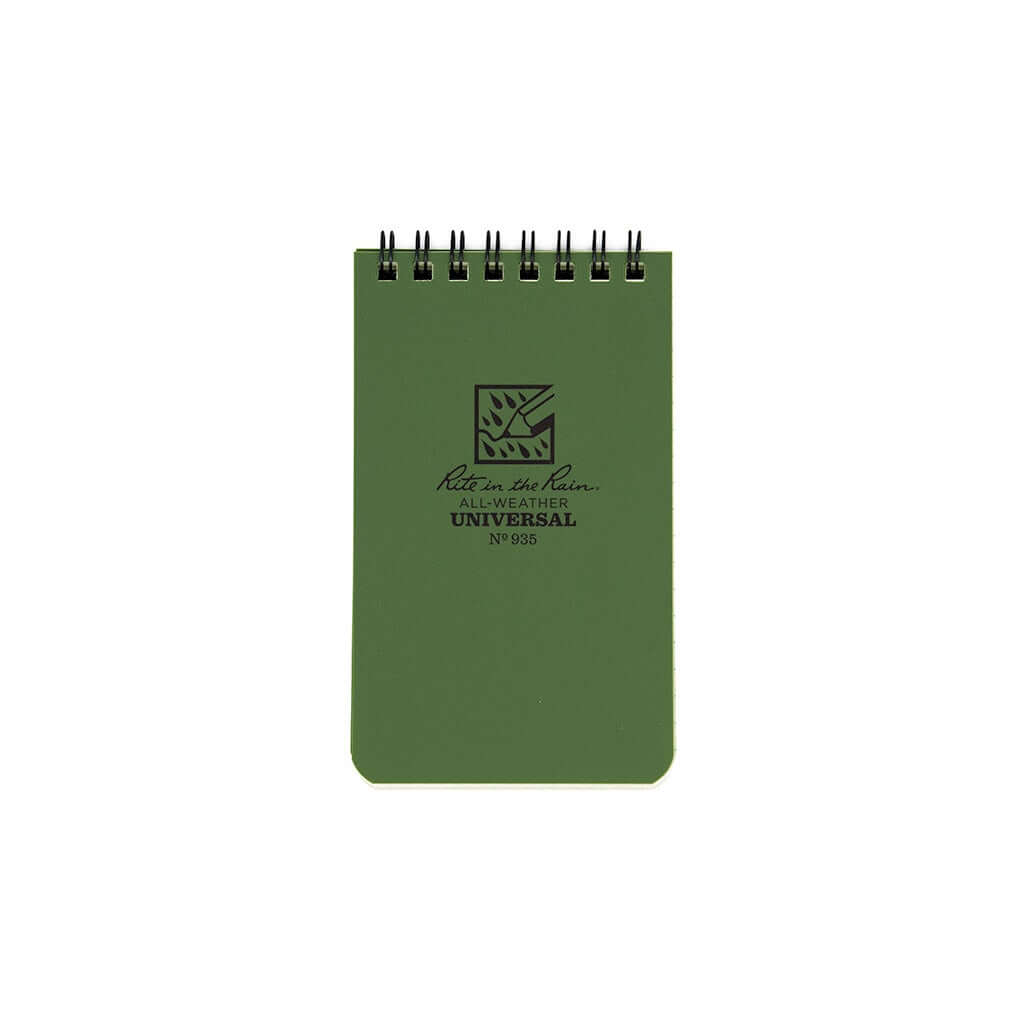 RITE IN THE RAIN | TOP SPIRAL 3 X 5 POLYDURA NOTEBOOK - UNIVERSAL - Green - Melsetter & Co